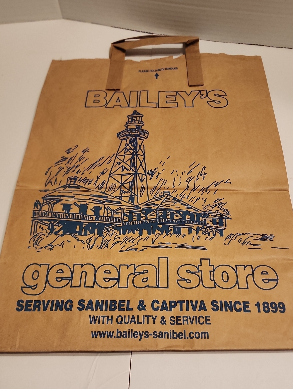 Baileys General Store Sanibel FL Brown Paper Tote Bag - Durable Shopping Bag